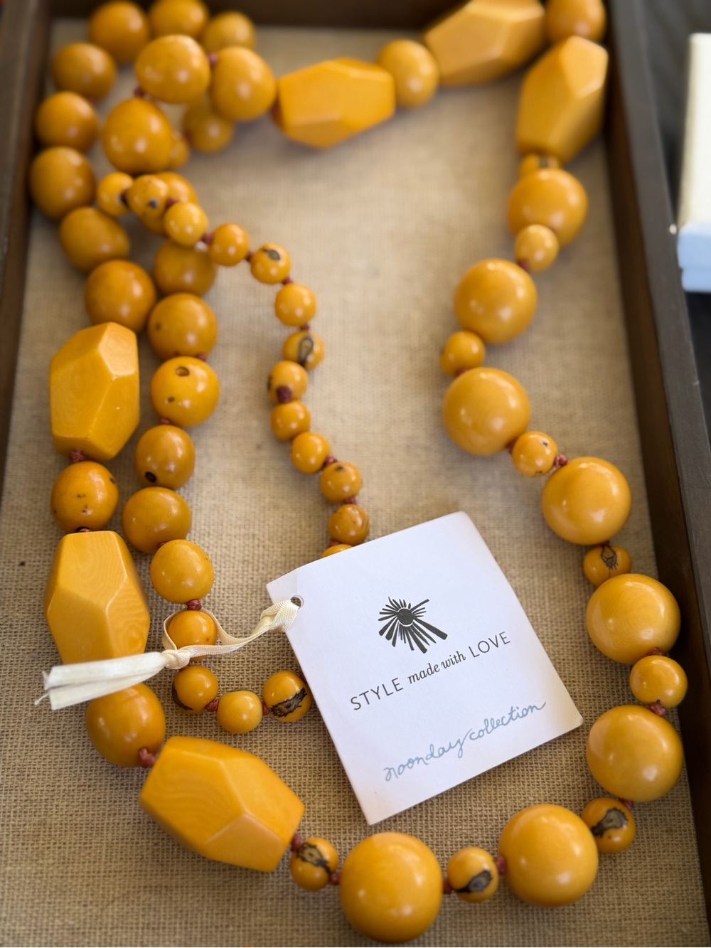 Noonday STYLE Made with LOVE Kids Mustard Yellow Beaded Necklace